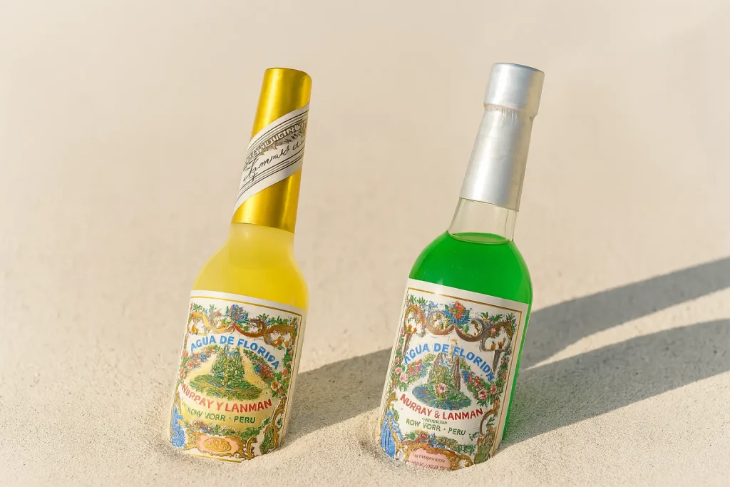 Agua de Florida et Agua de Florida Verde dans un sable apaisant