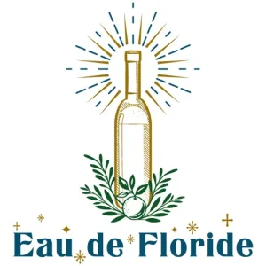 logotype Eau de Floride dans une composition botanique spirituelle