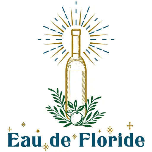 logotype Eau de Floride dans une composition botanique spirituelle