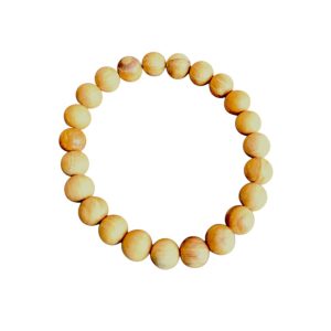 Bracelet Palo Santo – Perles rondes taillées – Bois Sacré du Pérou