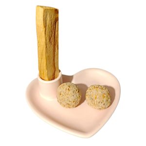 Coupelle à Smudge & Brûleur Palo Santo en Céramique – Cœur
